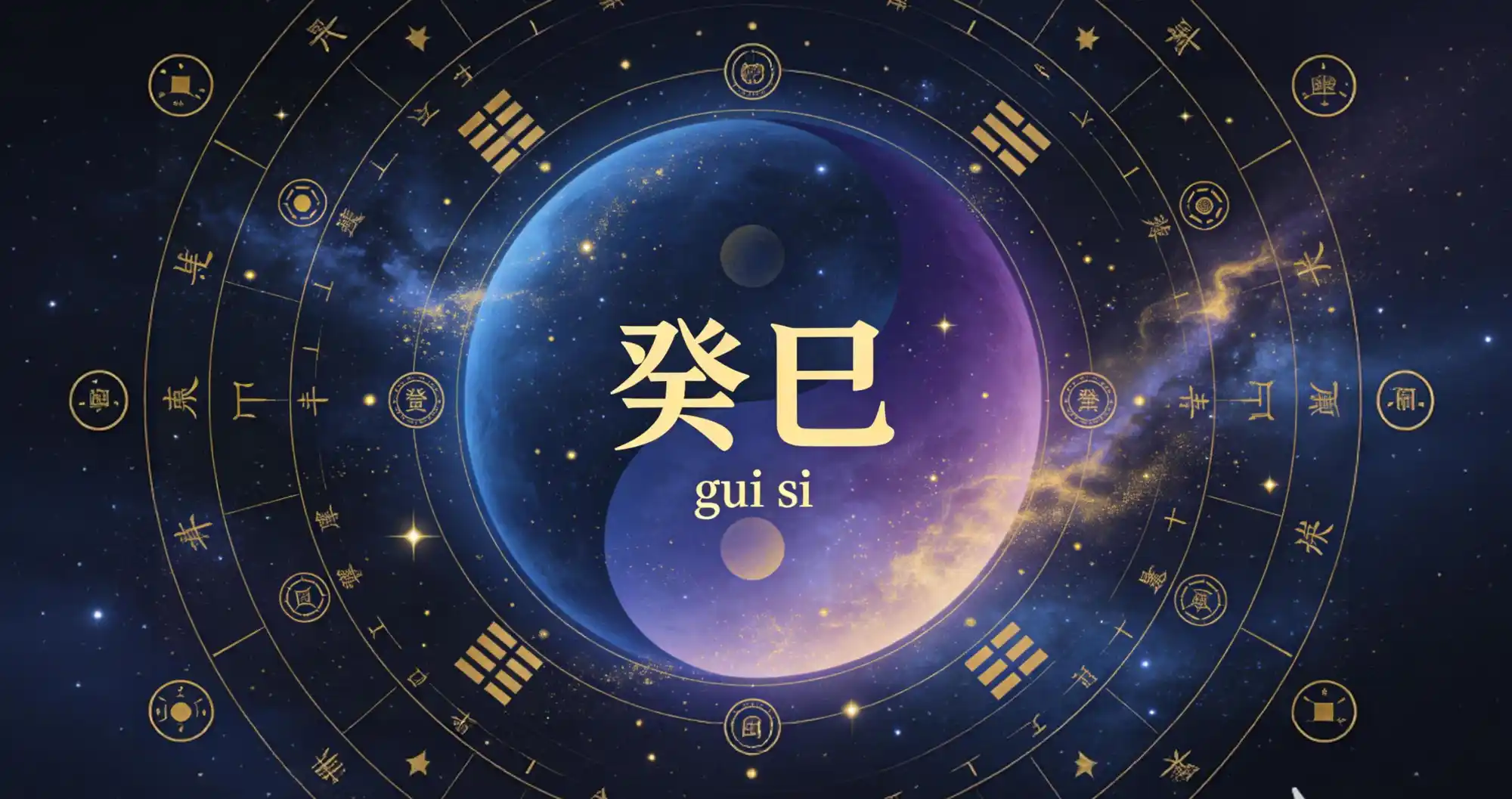 Yin Wood vine with water drops and fire glow on dark navy, Yi Wood Gui Si May 2026